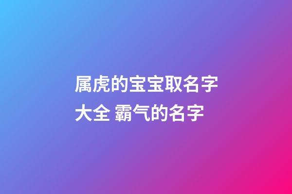 属虎的宝宝取名字大全 霸气的名字